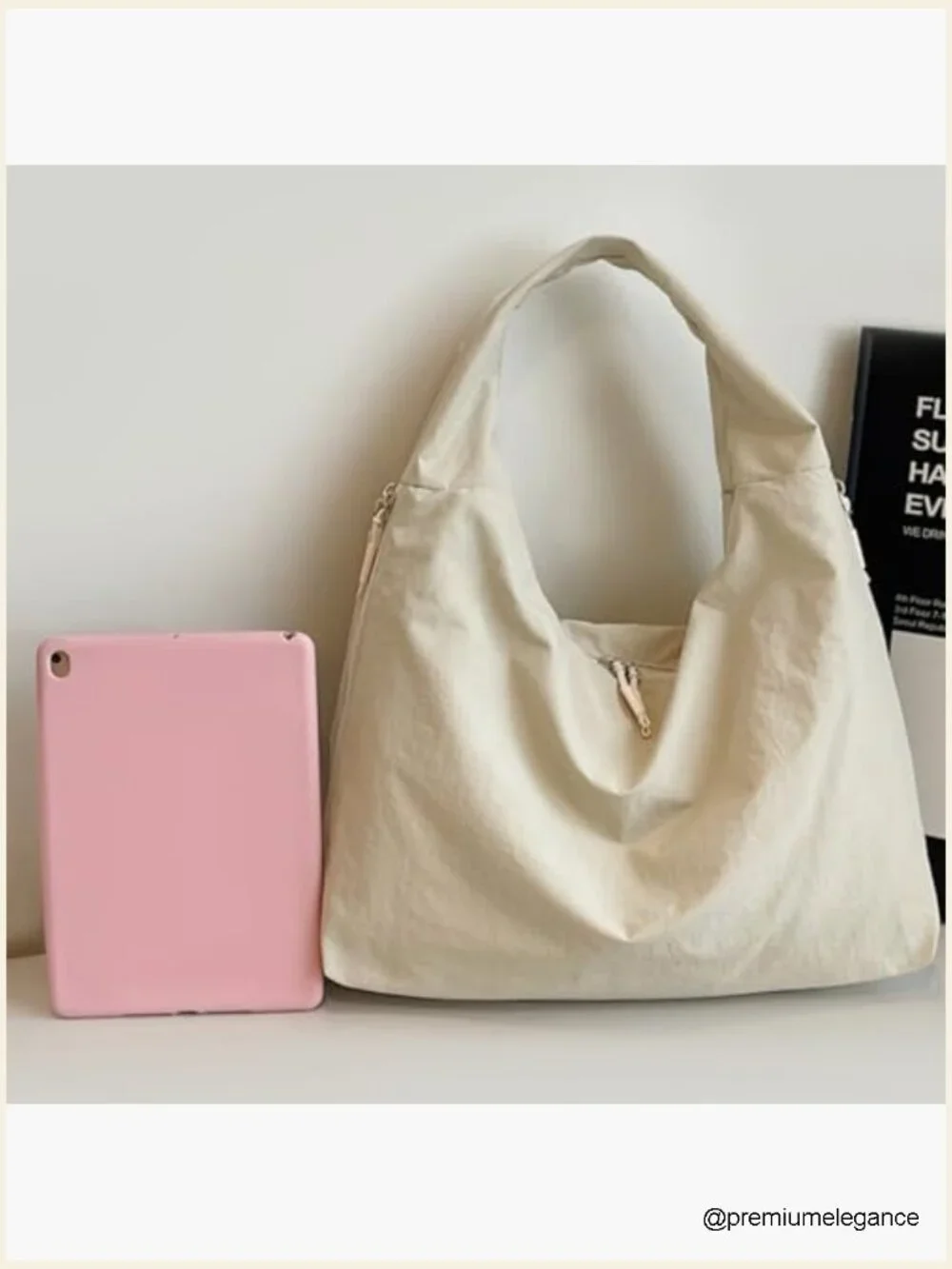 Nylon Slouchy Tote Bag Hobo Shoulder Bag Casual Shopper Handbag Large Capacity